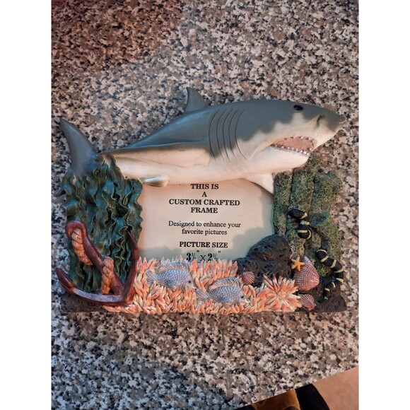 Shark and Ocean Coral Reef Custom Made Picture Frame Brand New - Picture 1 of 5